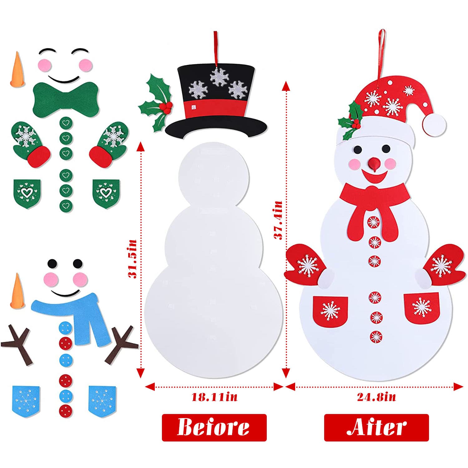 DIY Felt Snowman view 4