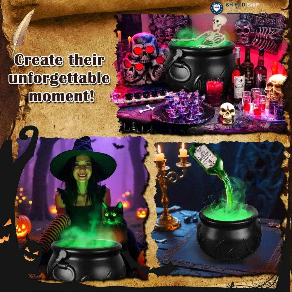 Witch Cauldron with LED Light & Fog Mist Maker
